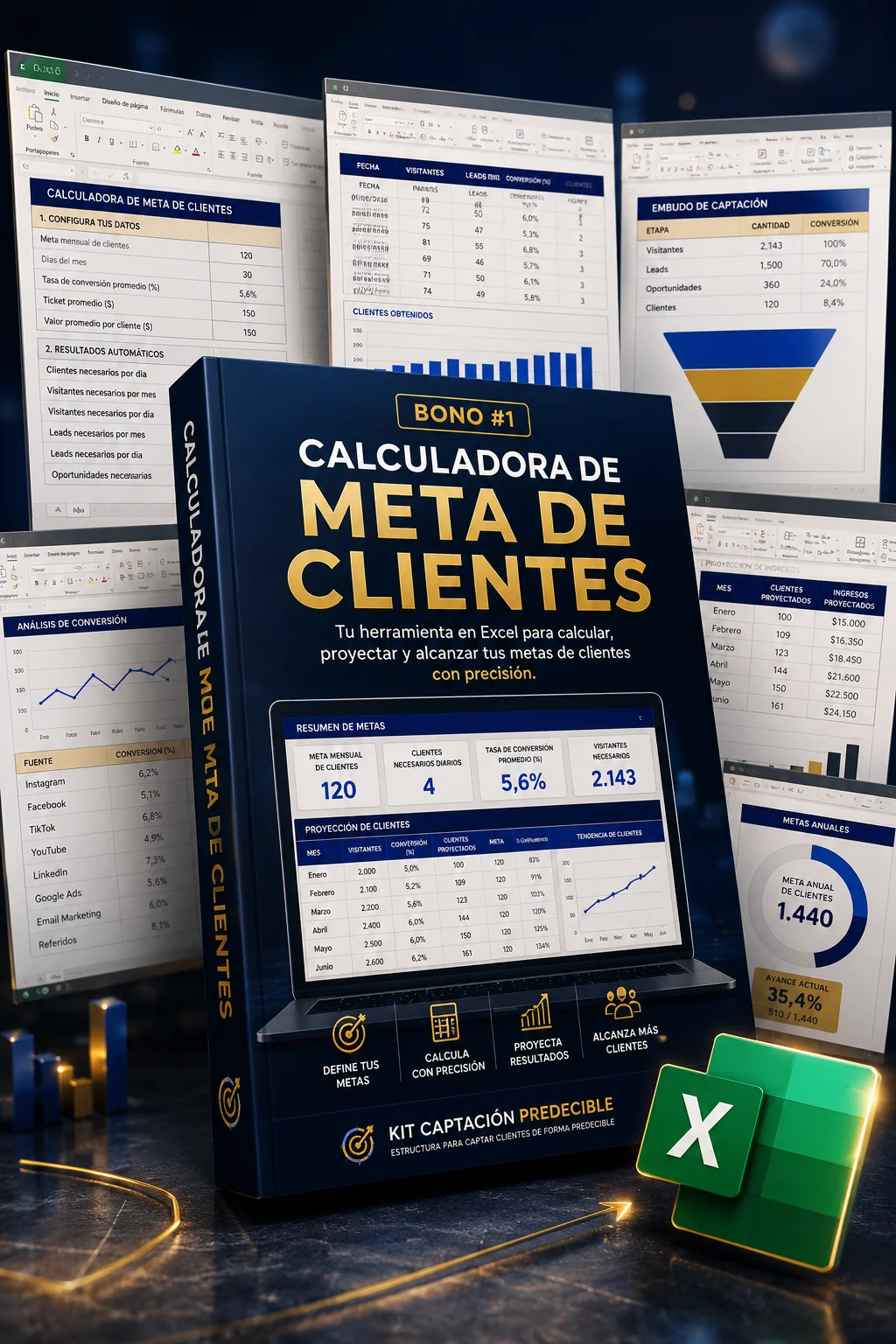 Mockup del bono 01: Calculadora de Meta de Clientes