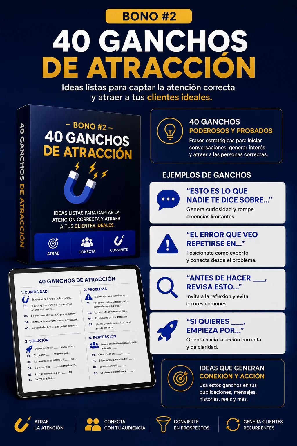 Mockup del bono 02: Banco de 30 Ganchos de Contenido